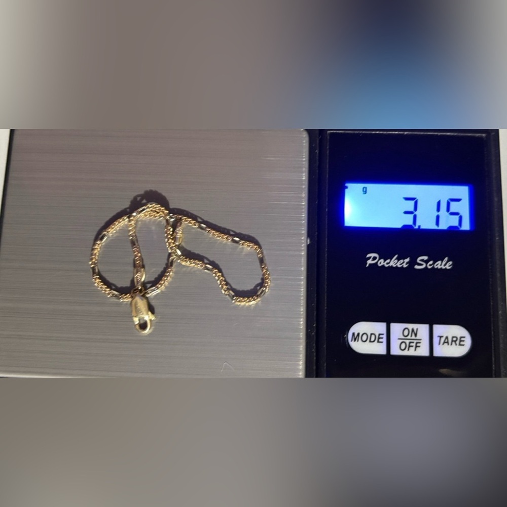 14k white and yellow gold bracelet - Picture 5 of 6